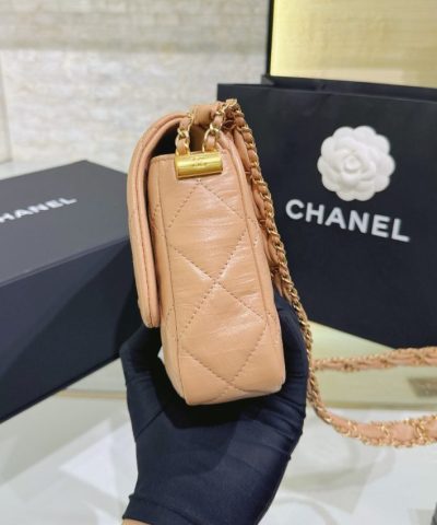 CHANEL 19 Mini Flap Caramel Bag - 1:1 premium replica handbag