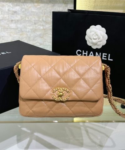 CHANEL 19 Mini Flap Caramel Bag