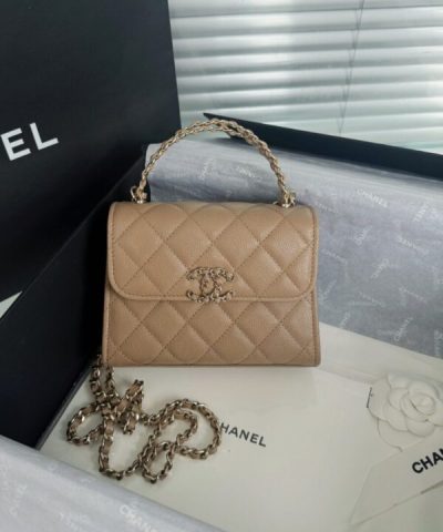 CHANEL 23P Kelly Handle Milk Tea - high-quality designer bag dupe