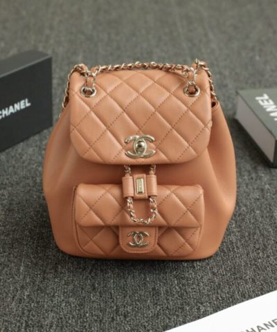 CHANEL 23A Backpack Small Caramel - high-end replica designer purse