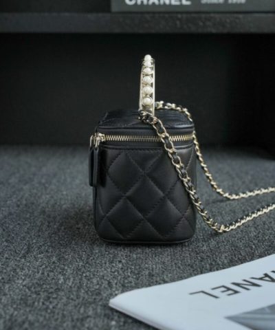 CHANEL 24s Pearl Handle Box Black - elite factory replica handbag