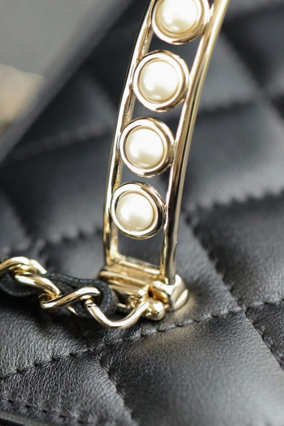 CHANEL 24s Pearl Handle Box Black - designer handbag clone