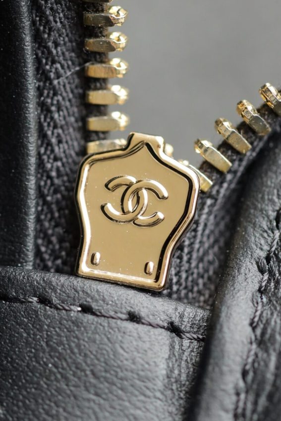 CHANEL 24s Pearl Handle Box Black - affordable luxury replica bag