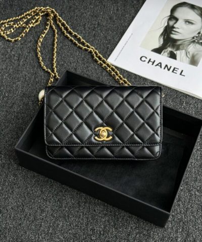 CHANEL 24s Double Pearl Woc Black - 1:1 premium replica handbag