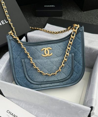CHANEL 23c Hobo Small Denim - top-grade luxury bag dupe