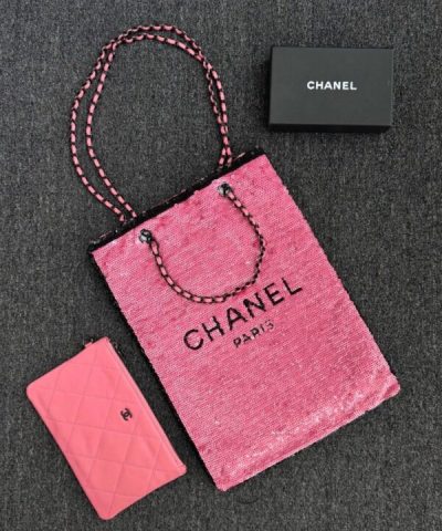 CHANEL Sequin Shoulder Bag Pink - top-grade luxury bag dupe