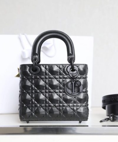 Replica Lady Dior Ultramatte Black Grid Abc