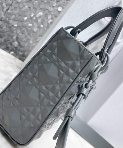 Replica Lady Dior Ultramatte Grey Grid Abc - high-end replica designer purse