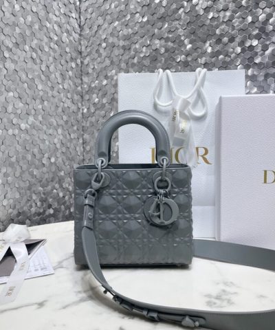 Replica Lady Dior Ultramatte Grey Grid Abc - elite factory replica handbag