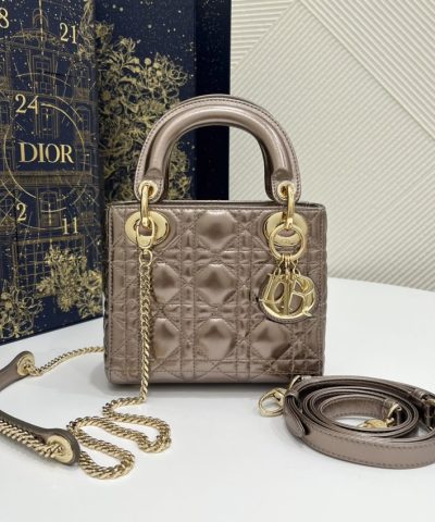 Replica Lady Dior Mini Golden – Tone Metallic - high-quality designer bag dupe