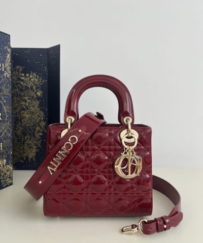 Replica Lady Dior Patent Red Abc - high-quality designer bag dupe