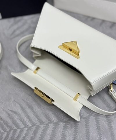 Replica Prada White Leather Handbag
