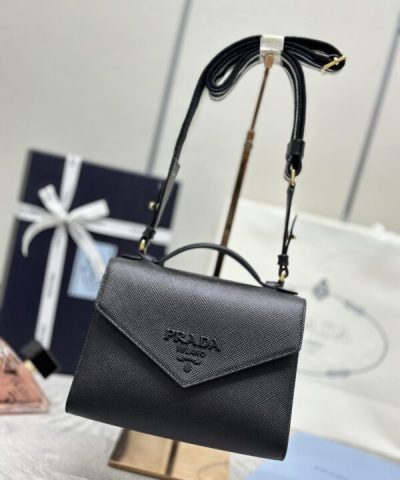 Replica Prada Saffiano Black Envelope - high-quality designer bag dupe