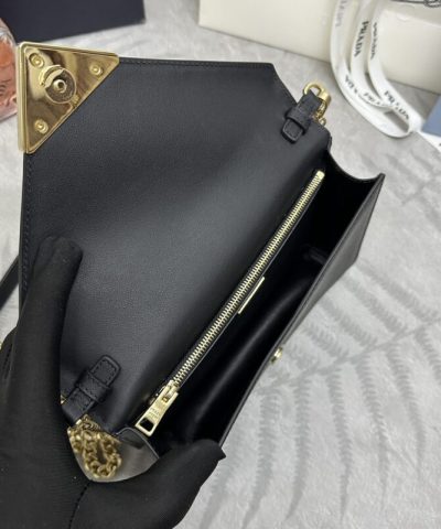 Replica Prada Saffiano Black Small Envelope - designer handbag clone