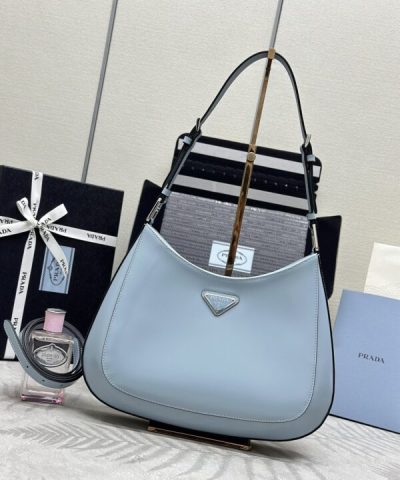 Replica Prada Cleo Brushed Blue Bag - top-grade luxury bag dupe