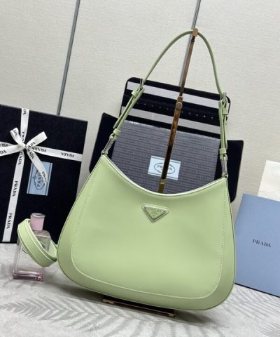 Replica Prada Cleo Brushed Green Bag - high-quality designer bag dupe