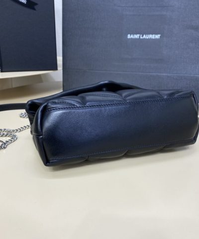 Replica YSL Loulou Black Puffer Silver
