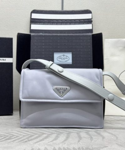 Replica Prada Re – Nylon Shoulder Bag Ice Grey - high-end replica designer purse