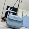 Replica Prada Cleo Medium Blue Bag With Flap - high-end replica designer purse