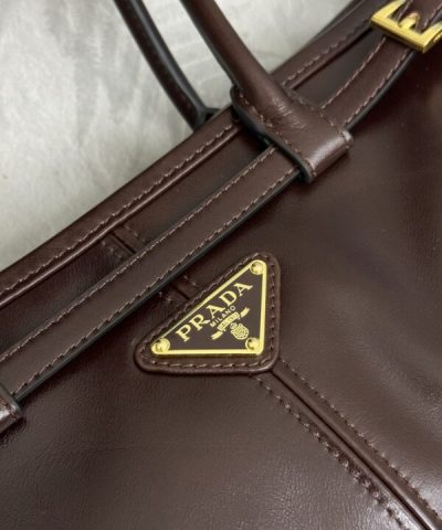 Replica Prada Naplak Patent Brown - top-grade luxury bag dupe