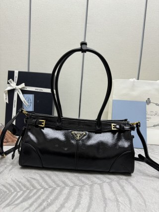 Replica Prada Naplak Patent Black - high-end replica designer purse