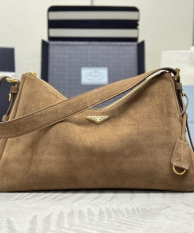 Replica Prada Prada Aimée Suede Large - premium superclone handbag