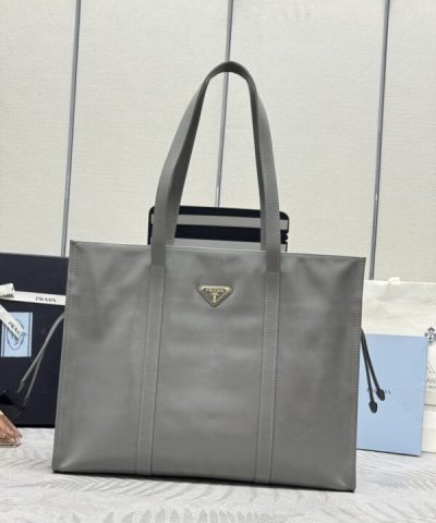 Replica Prada Antique Nappa Tote Grey