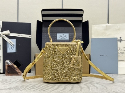 Replica Prada Crystal Bucket Bag - high-end replica designer purse