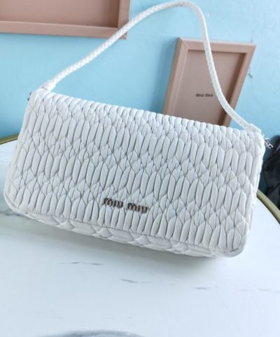 Replica Miu Miu Crystal Handbag White