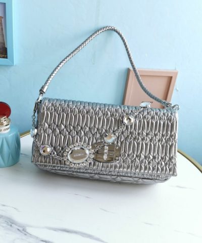 Replica Miu Miu Crystal Handbag Silver - premium superclone handbag