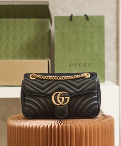 Replica Gucci Marmont Medium Black - high-end replica designer purse