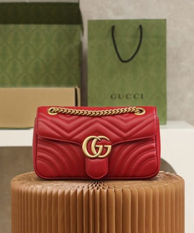 Replica Gucci GG Marmont 1955 Medium Red - elite factory replica handbag