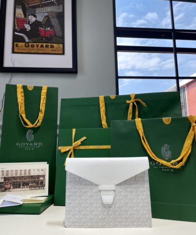 Replica Goyard Camond Pouch White