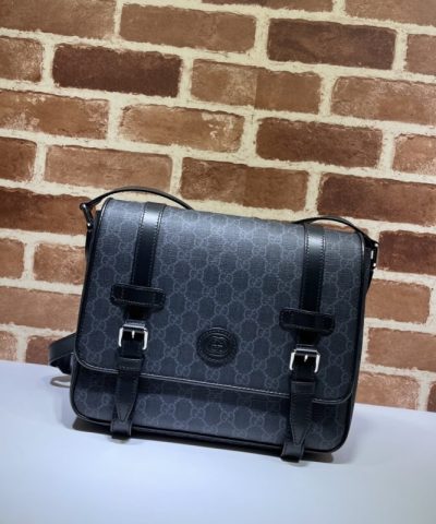 Replica Gucci GG Supreme Shoulder Bag Black