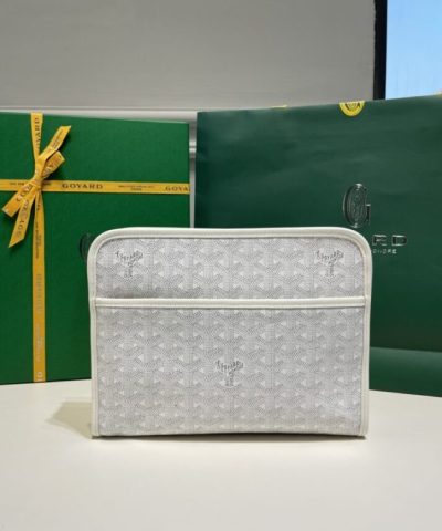 Replica Goyard Jouvence Toiletry Bag White - high-quality designer bag dupe