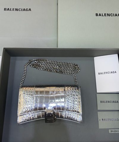 Replica Balenciaga Hourglass On Chain Silver - top-grade luxury bag dupe