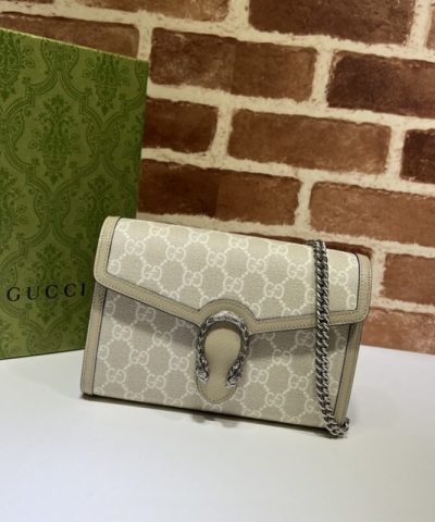 Replica Gucci Dionysus GG Chain Wallet Denim Beige - designer handbag clone