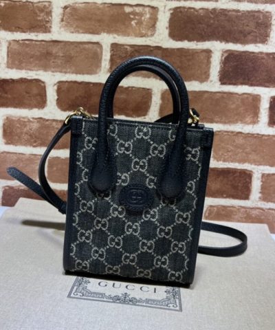Replica Gucci Ophidia Mini Tote Bag Black Denim