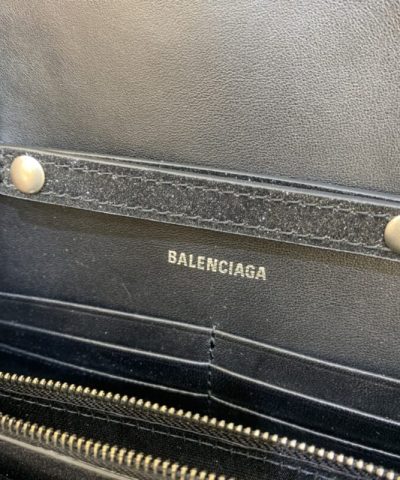 Replica Balenciaga Hourglass On Chain Shine Black - elite factory replica handbag