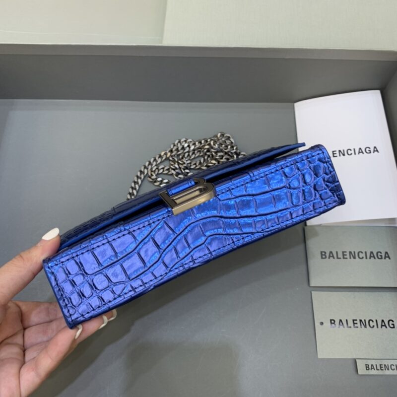 Replica Balenciaga Hourglass On Chain Blue - 1:1 premium replica handbag