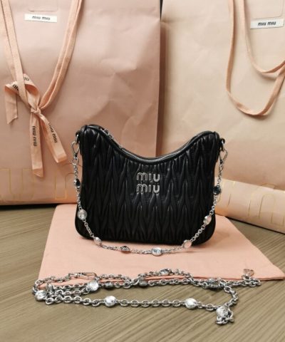 Replica Miu Miu Matelassé Crystal Black