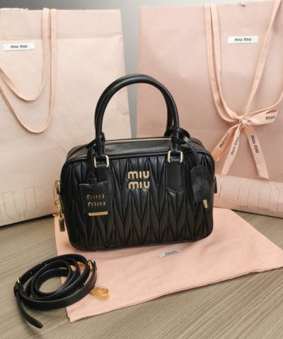 Replica Miu Miu Arcadie Medium Black