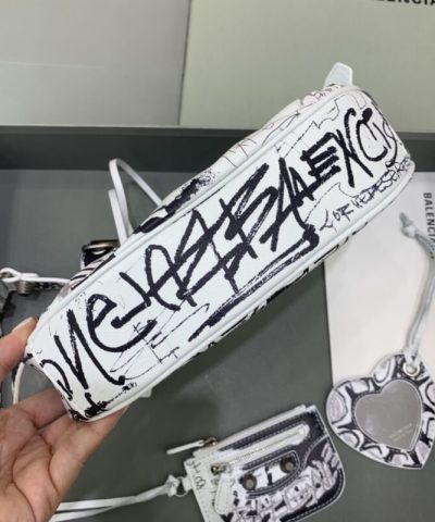 Replica Balenciaga Le Cagole Graffiti White - 1:1 premium replica handbag
