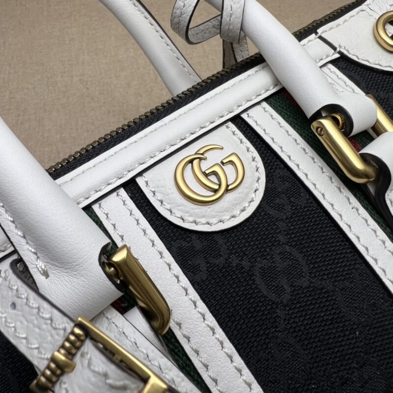Replica Gucci Gucci Bauletto Top Handle White Black