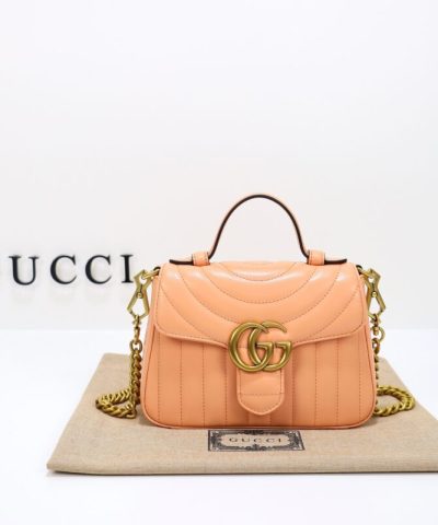 Replica Gucci GG Marmont Top Handle Apricot - 1:1 premium replica handbag