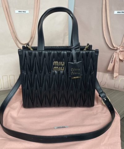 Replica Miu Miu Matelassé Tote Black - high-end replica designer purse