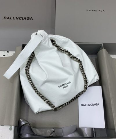 Replica Balenciaga Crush Small Tote White - high-end replica designer purse