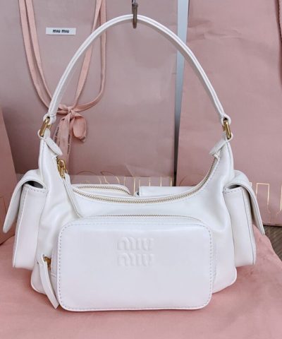 Replica Miu Miu Nappa Pocket Bag White