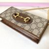Replica Gucci Horsbet Chain Clutch Brown - elite factory replica handbag