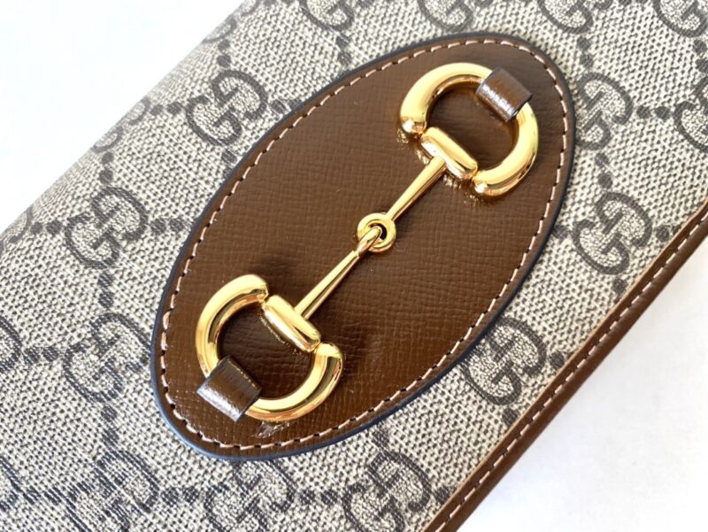 Replica Gucci Horsbet Chain Clutch Brown - designer handbag clone